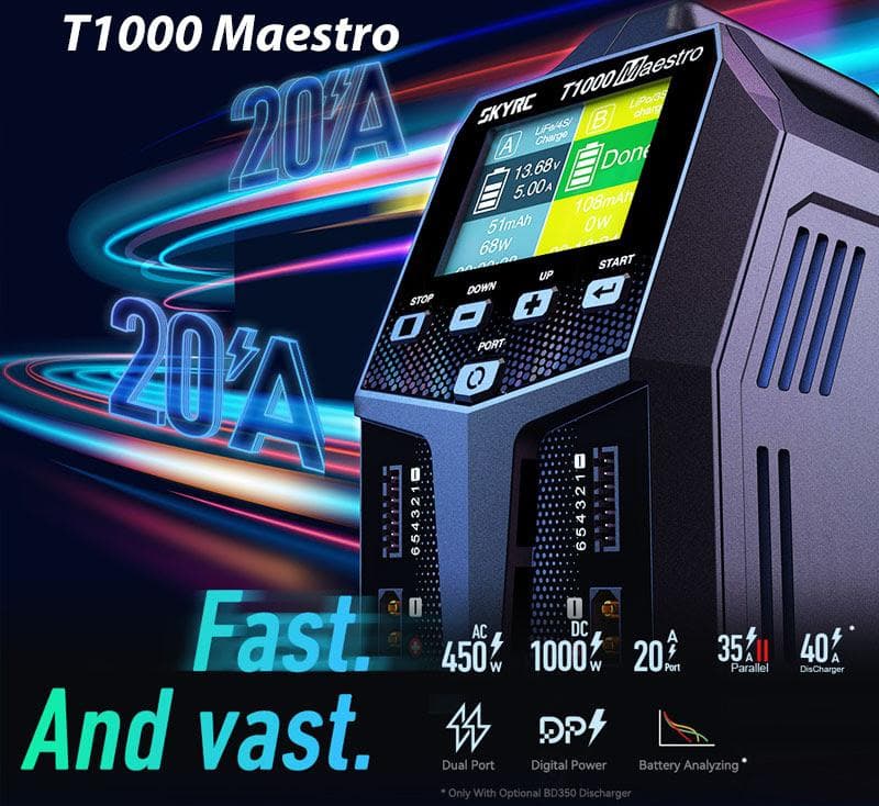 Chargeur T1000 Maestro AC/DC Duo charger (AC450W DC 1000W) SkyRC