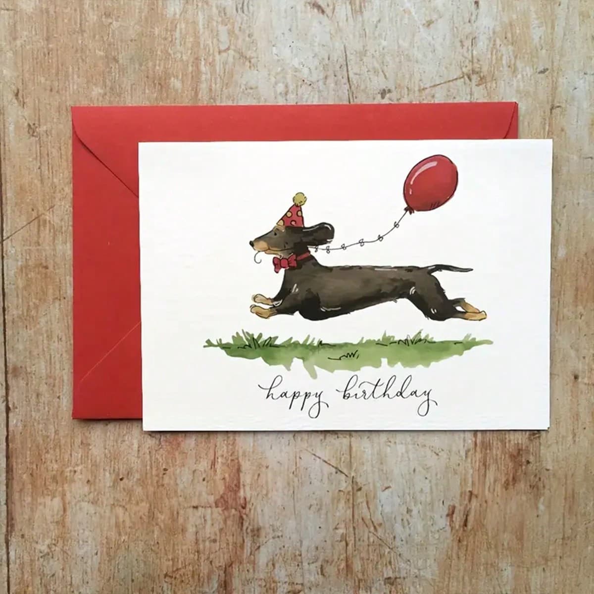 1 Carte De vœux D'anniversaire Dachshund, Carte D'anniversaire De Chien De , Fournitures De Bureau Inhabituelles, Mignon Élément Esthétique ,